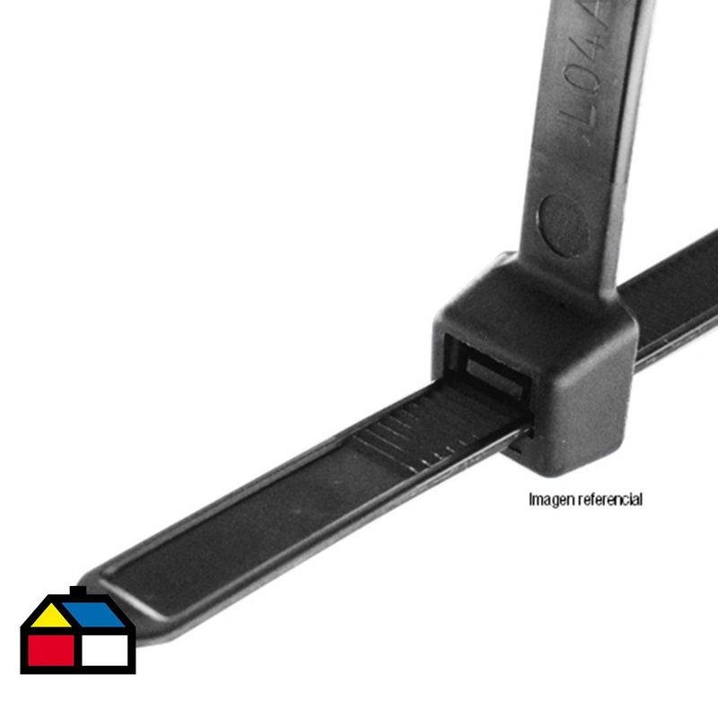 LEXO - Amarra cables negra, 300x4,8 mm bl 100