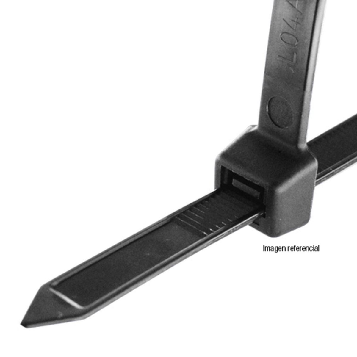 LEXO - Amarra cables negra, 250x3,6 mm bl 100