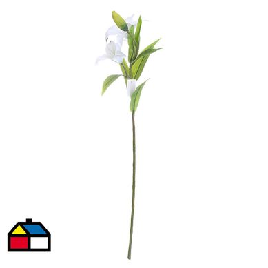 Vara artificial lilium de seda color blanco 77 cm