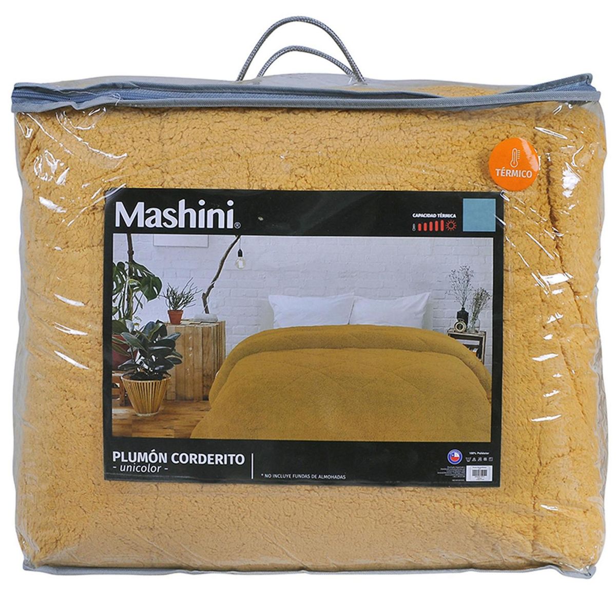 MASHINI - Plumón 2 plazas Sherpa Mostaza
