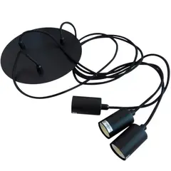 BP ILUMINACION - Lámpara Colgante Sky 3 Luces Metal Negro