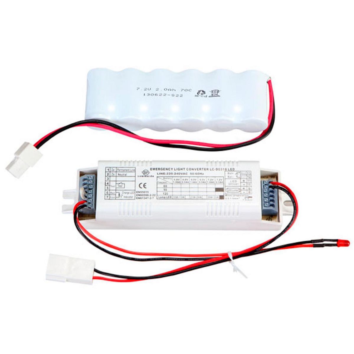 BP ILUMINACION - Driver led emergencia para foco empotrado y panel 7.2V/2.5AH