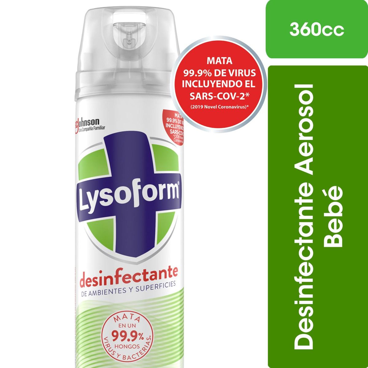 LYSOFORM - Desinfectante Lysoform Bebé Aerosol 360 cc Elimina Virus y Bacterias