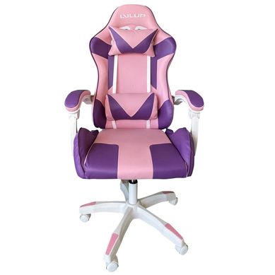 Silln gamer con brazo morado/rosado