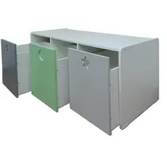 MUEBLES KIDS - Juguetera 3 Cajón(es) Verde Gris 120x50x50 cm Verde Gris