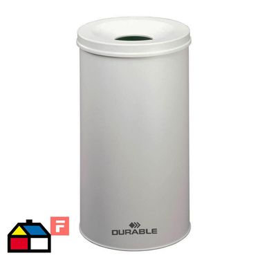 Papelero metlico redondo 60L durable - gris