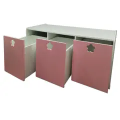 MUEBLES KIDS - Juguetera 3 Cajón(es) Rosado Flor 120x50x50 cm Rosado