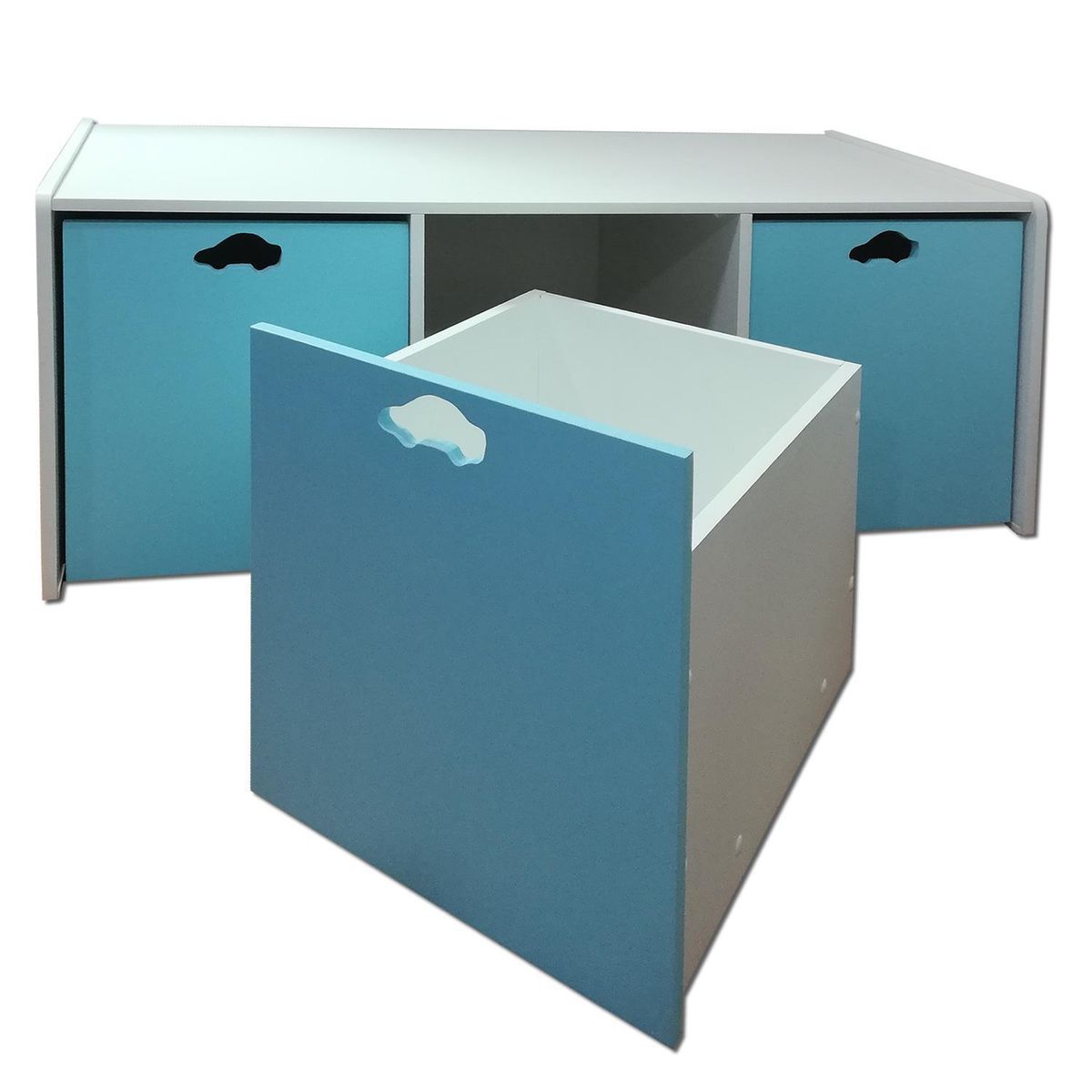 MUEBLES KIDS - Juguetera 3 Cajón(es) Celeste 120x50x50 cm Celeste