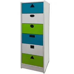 MUEBLES KIDS - Cajonera 6 Cajón(es) Geometric 40x135x40 cm Verde
