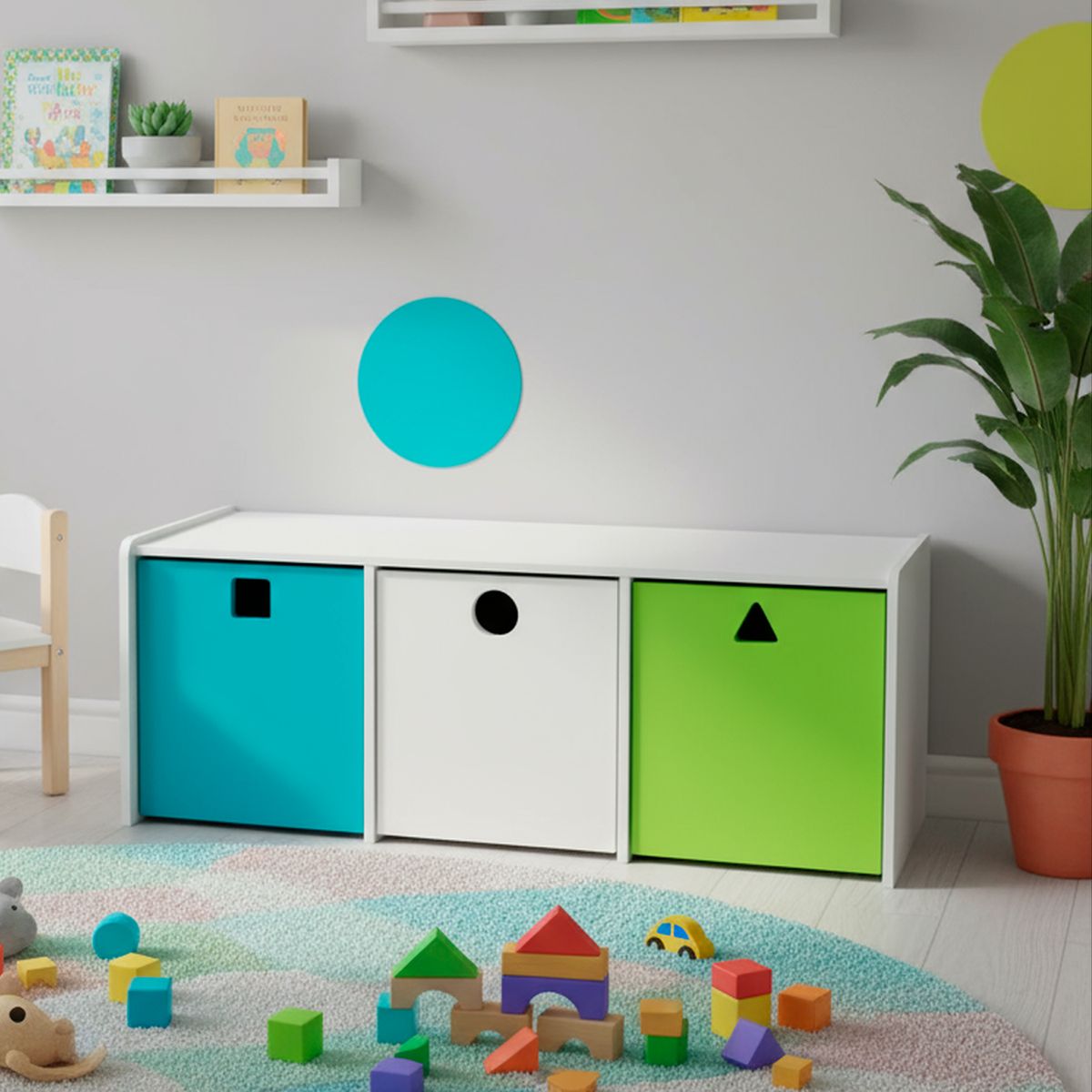 MUEBLES KIDS - Juguetera 3 Cajón(es) Geometrica 120x50x50 cm Calipso