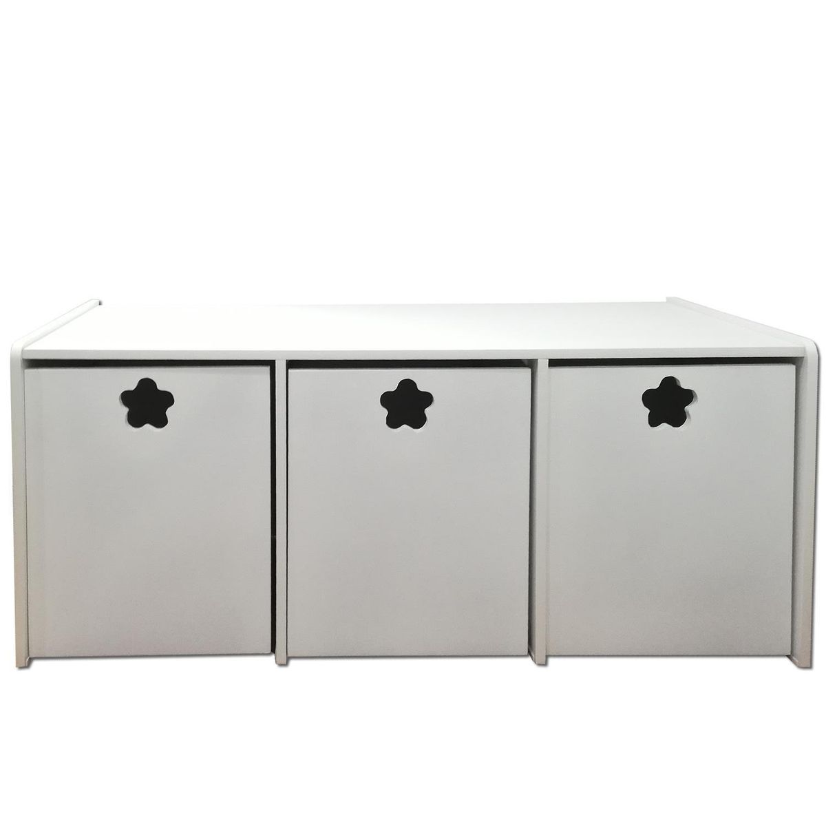 MUEBLES KIDS - Juguetera 3 Cajón(es) Flor 120x50x50 cm Blanco