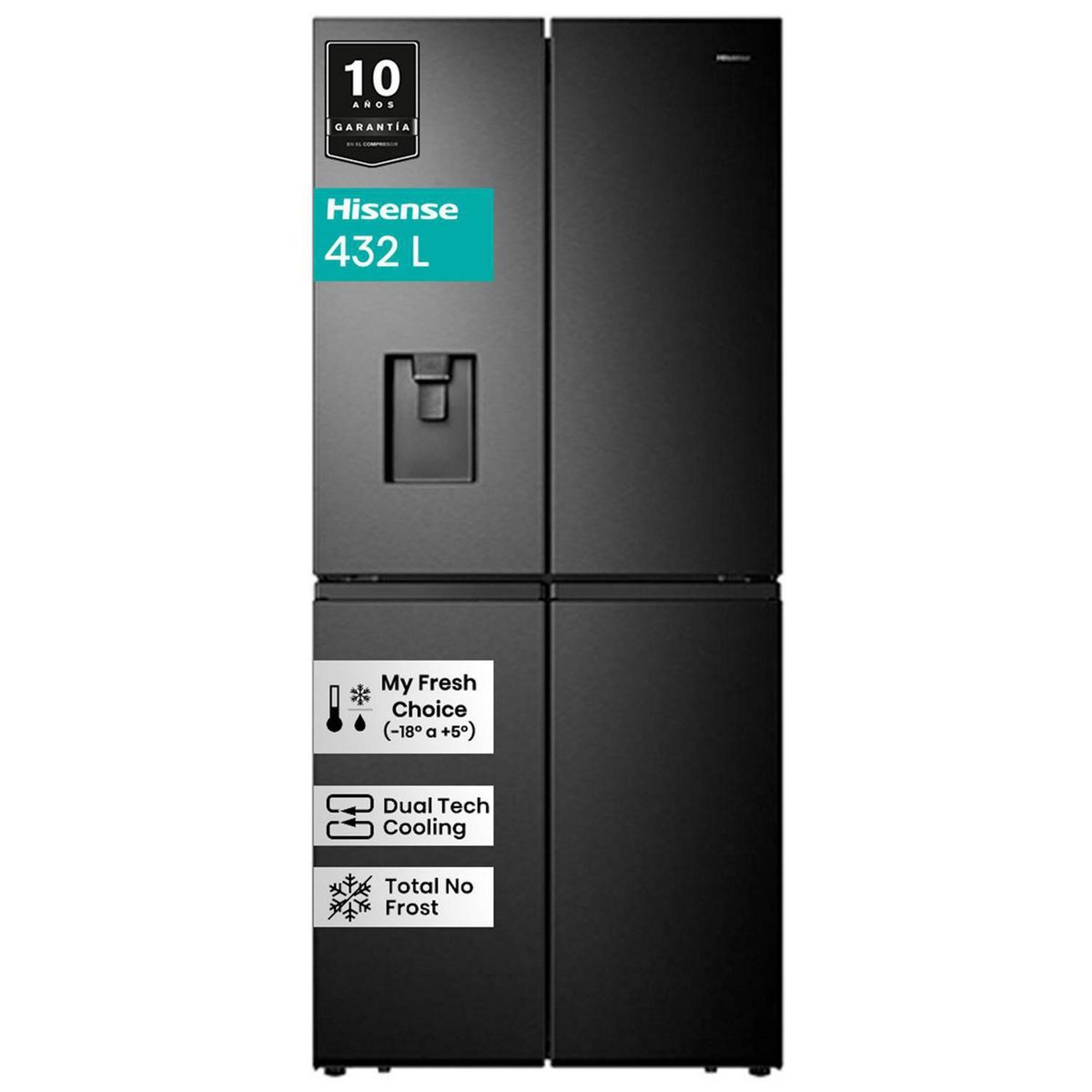 HISENSE - Refrigerador Multidoor No Frost 432 Litros Negro RQ-56WCD