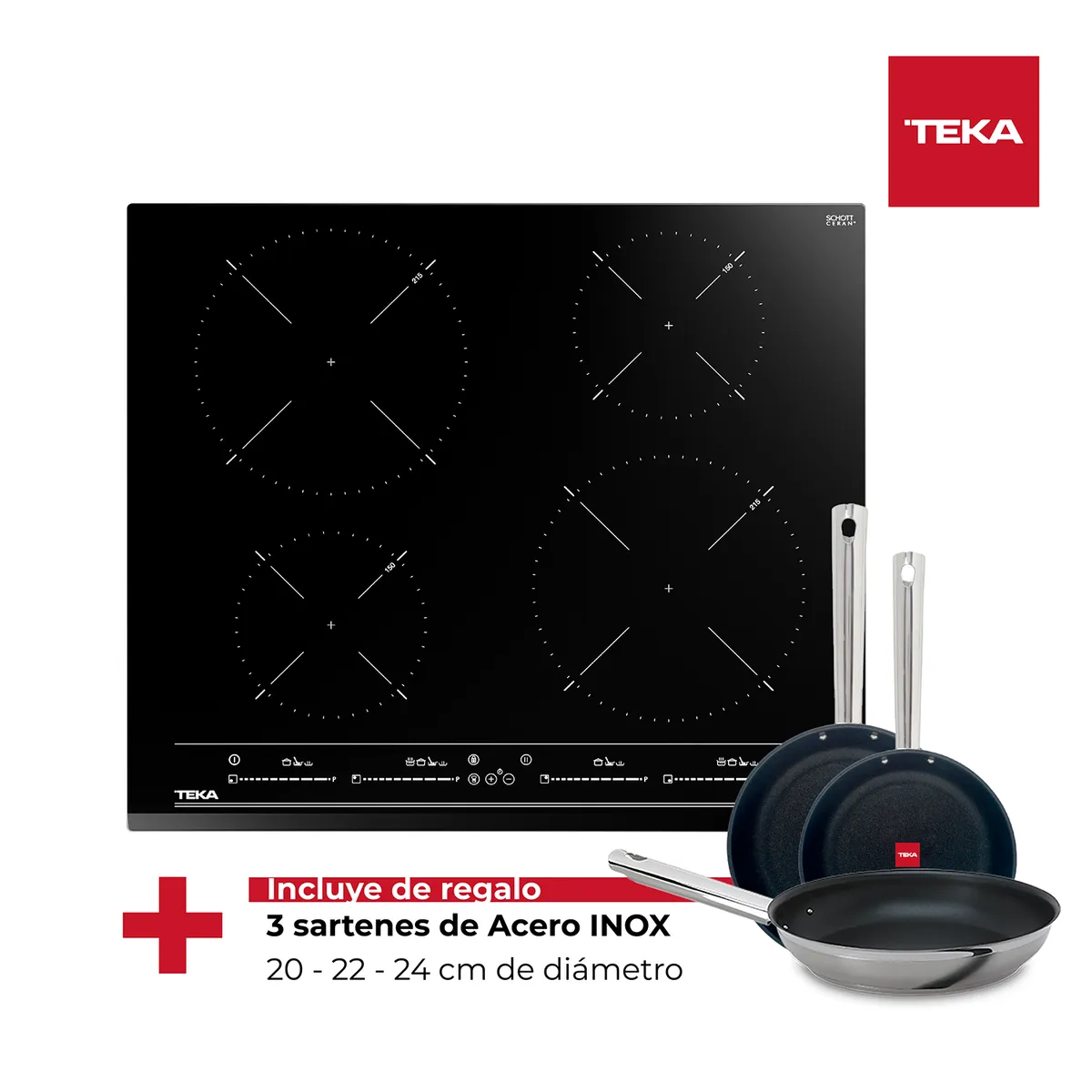 TEKA - Cocina Inducción 4 Platos Negro IBC-64010 MSS