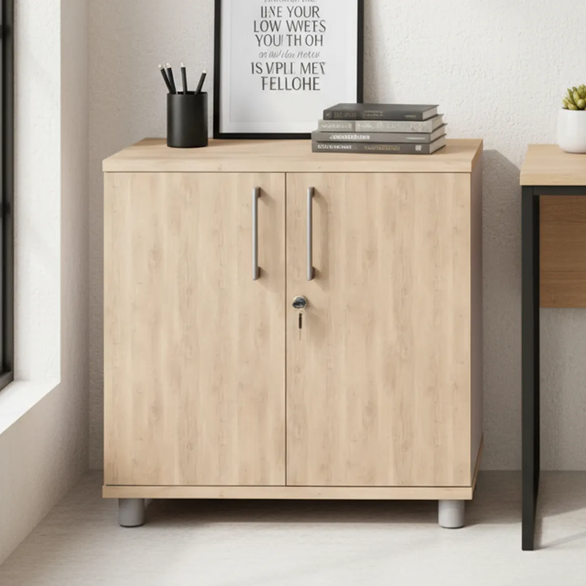 AGM - Gabinete Melamina 2 Nivel(es) 70x74x40 cm Jerez/Blanco