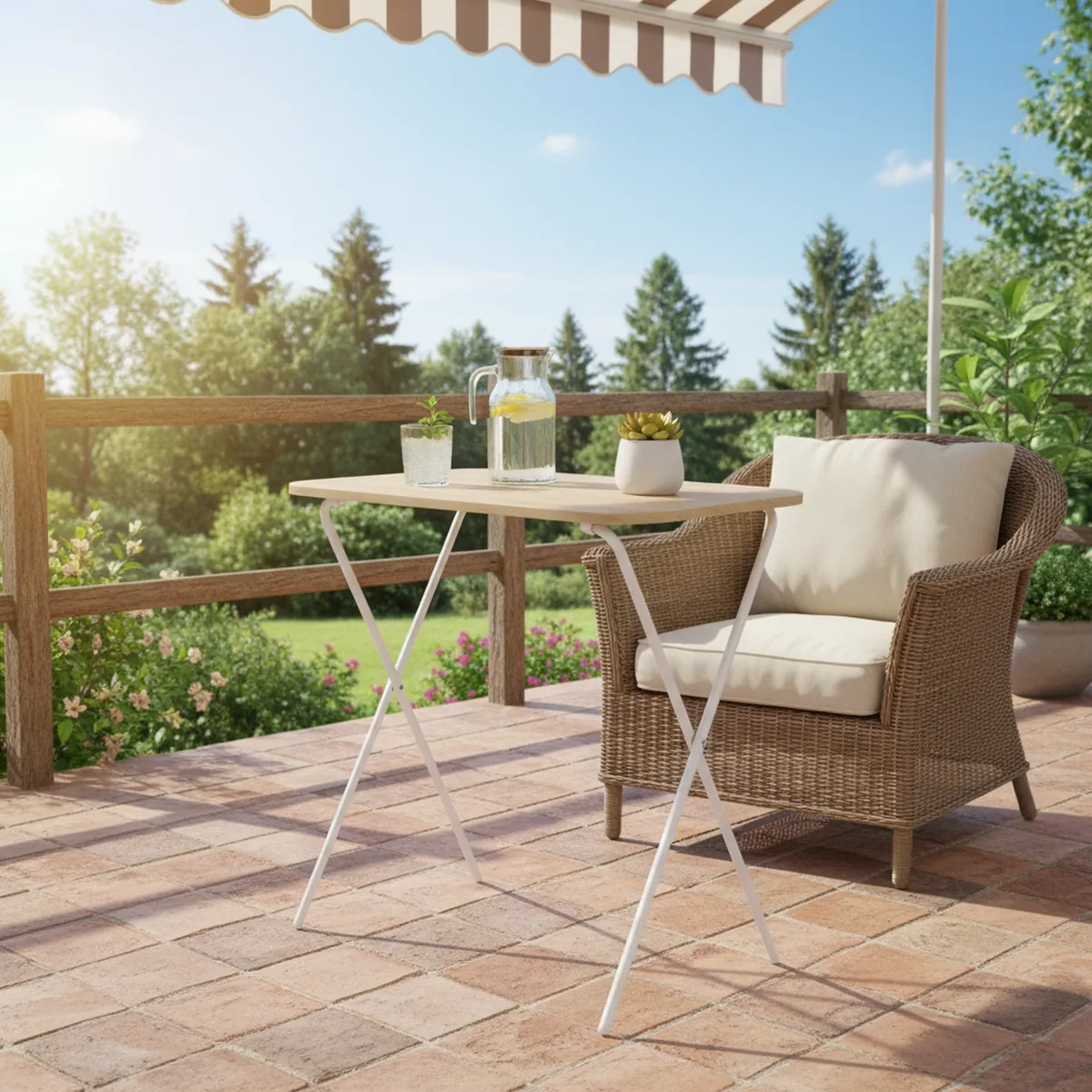 AGM - Mesa Auxiliar Jerez/blanco 38x62x60 cm