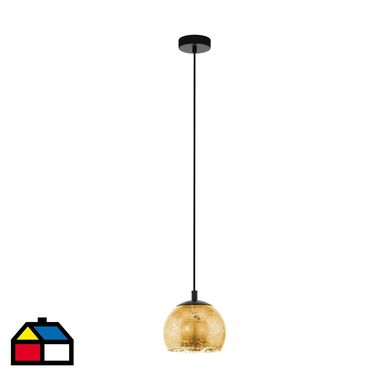 Lmpara de colgar acero dorado 1 luz 40W E27.