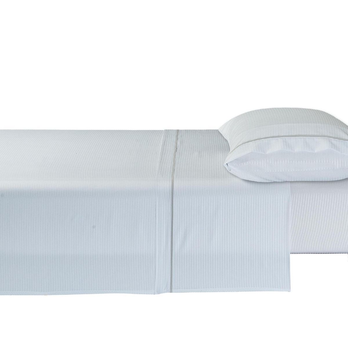 VEKKAHOME - Juego de Sábanas Andes 1.5 plazas 144 Hilos Blanco