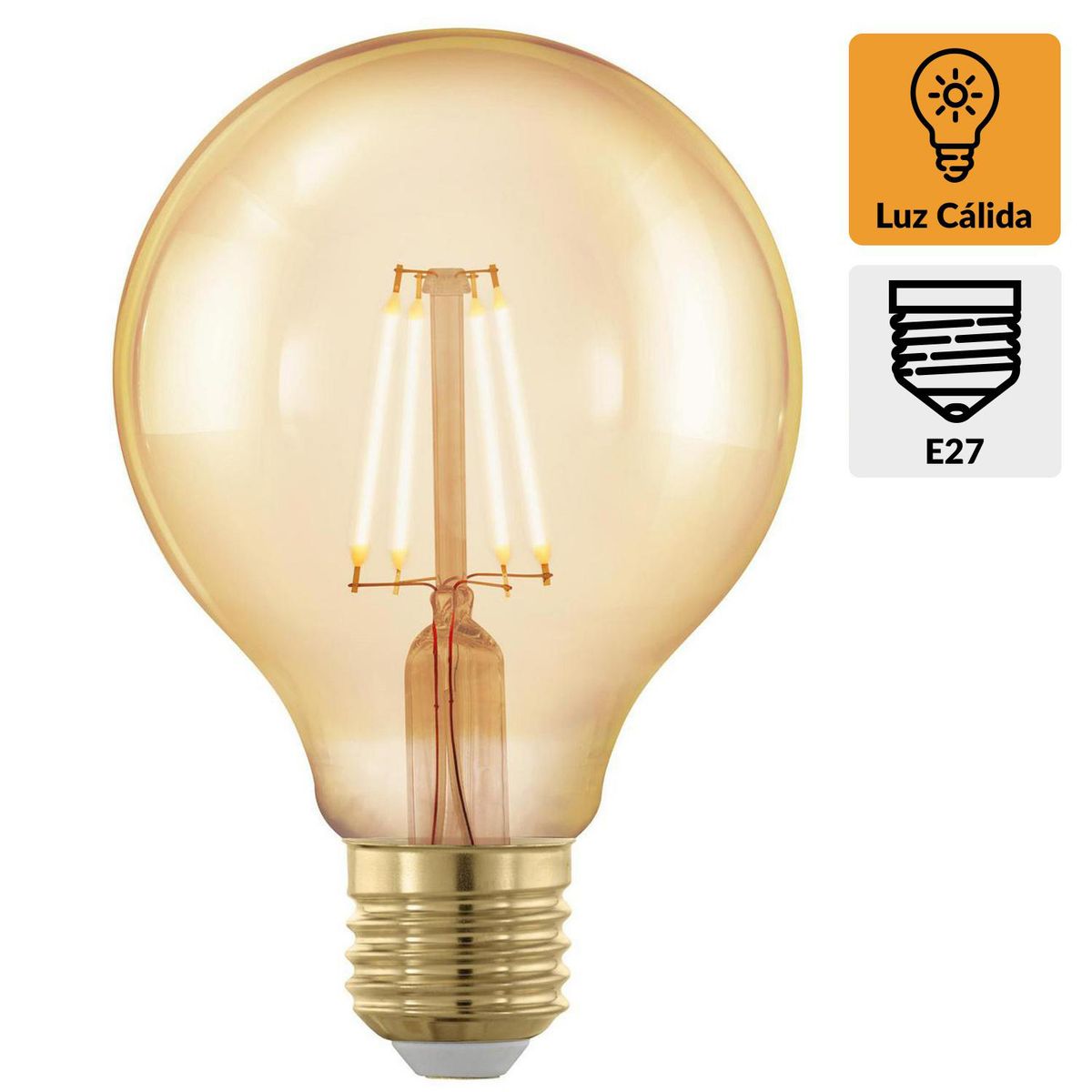 EGLO - Ampolleta Led Filamentos 4 W E27 320 lm Luz Cálida
