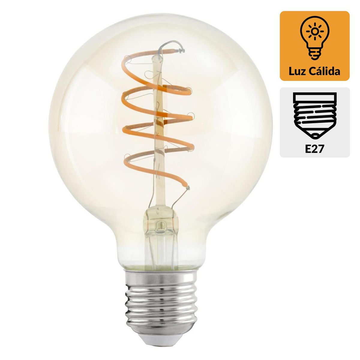 EGLO - Ampolleta Led Filamentos 4 W E27 260 lm Luz Cálida