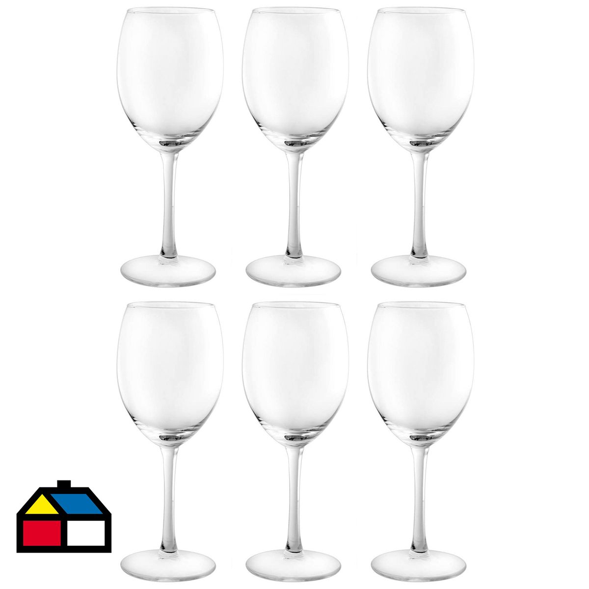 ROYAL LEERDAM - Set 6 Copas de Vino tinto 330 ml Vidrio Transparente