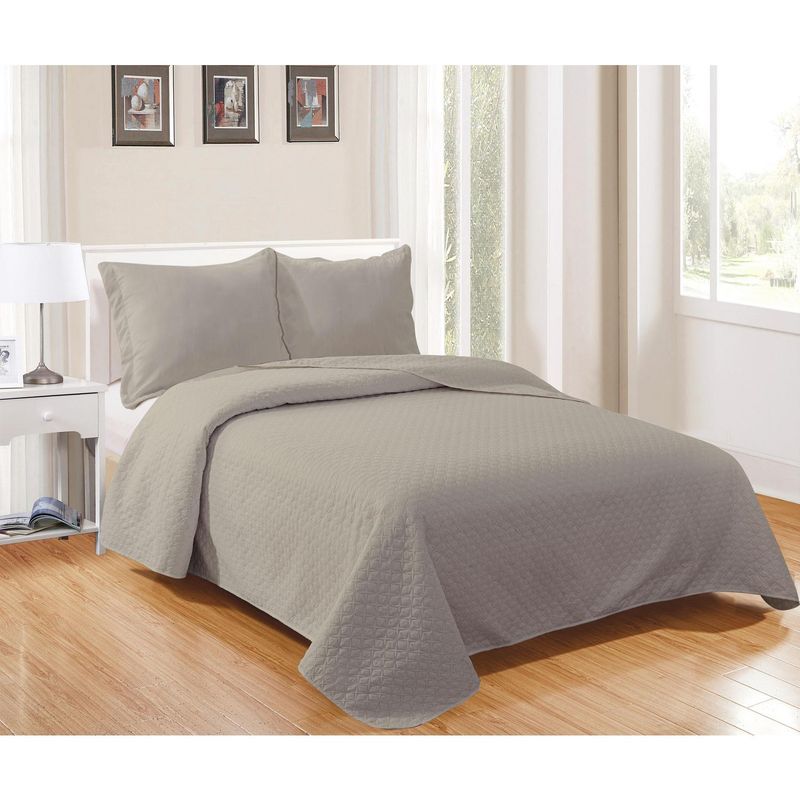MASHINI - Cubrecama Quilt 1.5 plazas Cordoba Gris