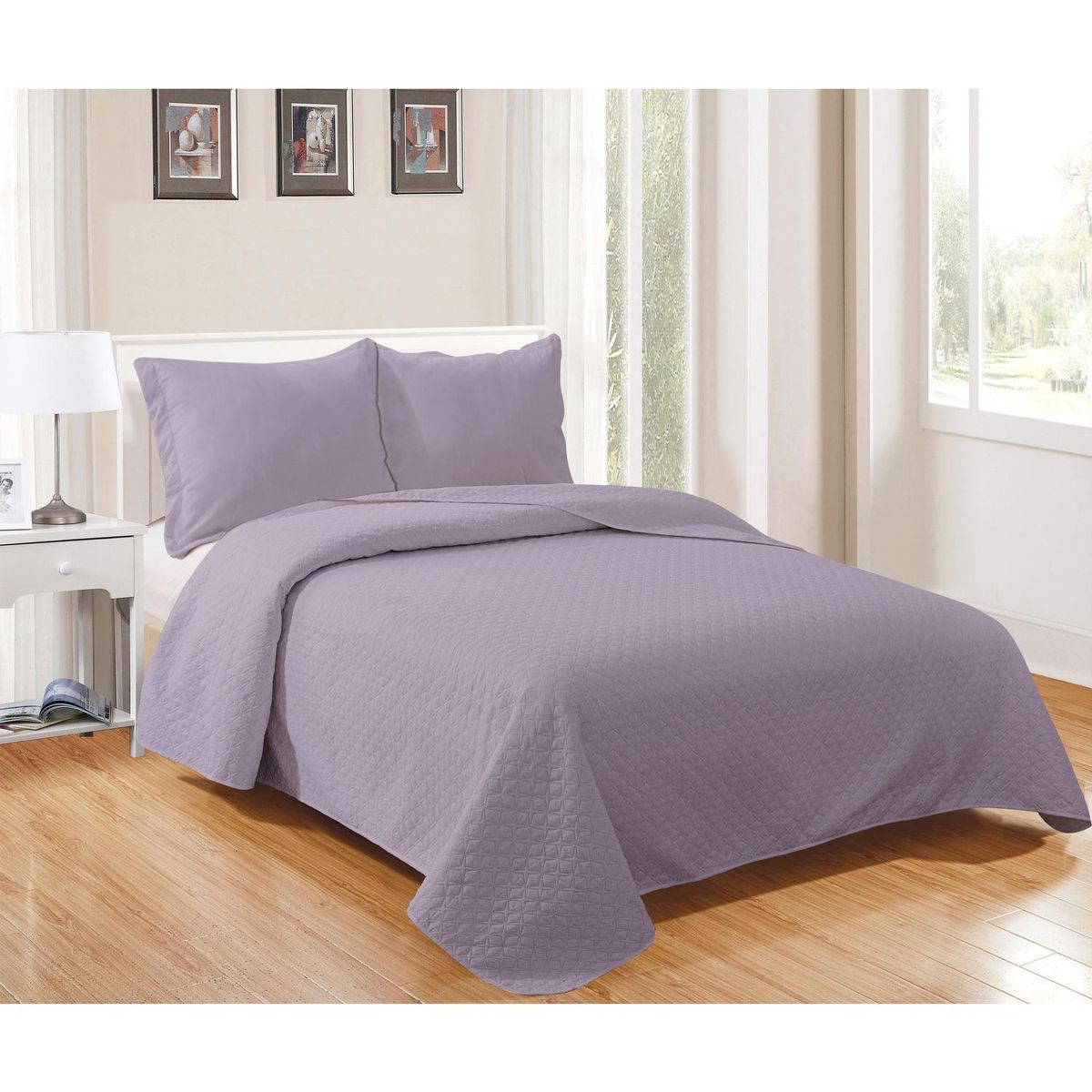 MASHINI - Cubrecama Quilt 2 plazas Cordoba Lila 