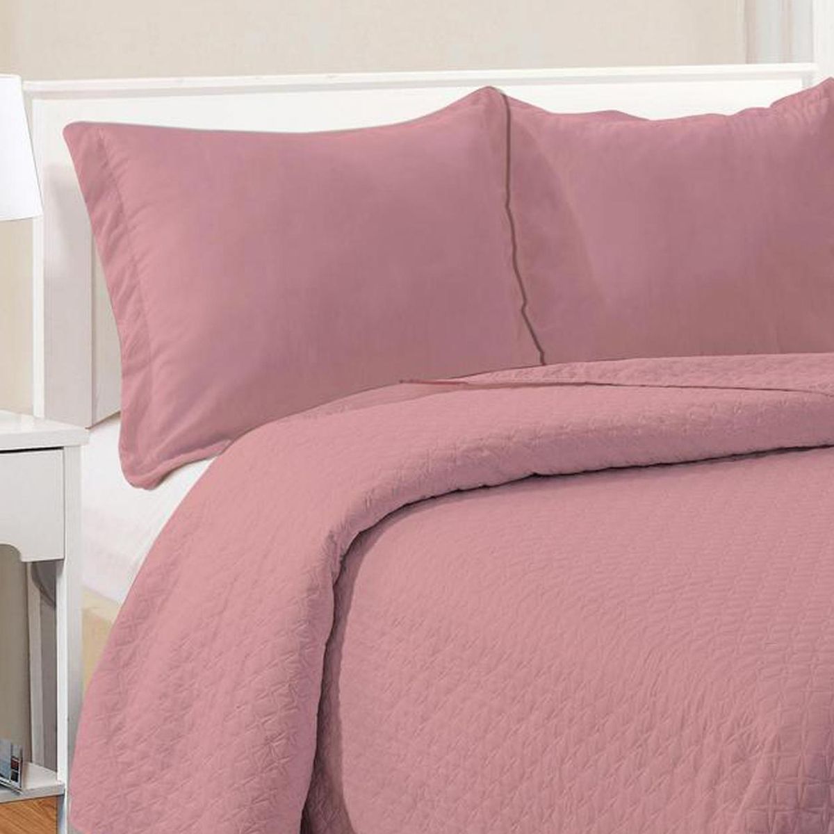 MASHINI - Cubrecama Quilt 1.5 plazas Cordoba Rosado 