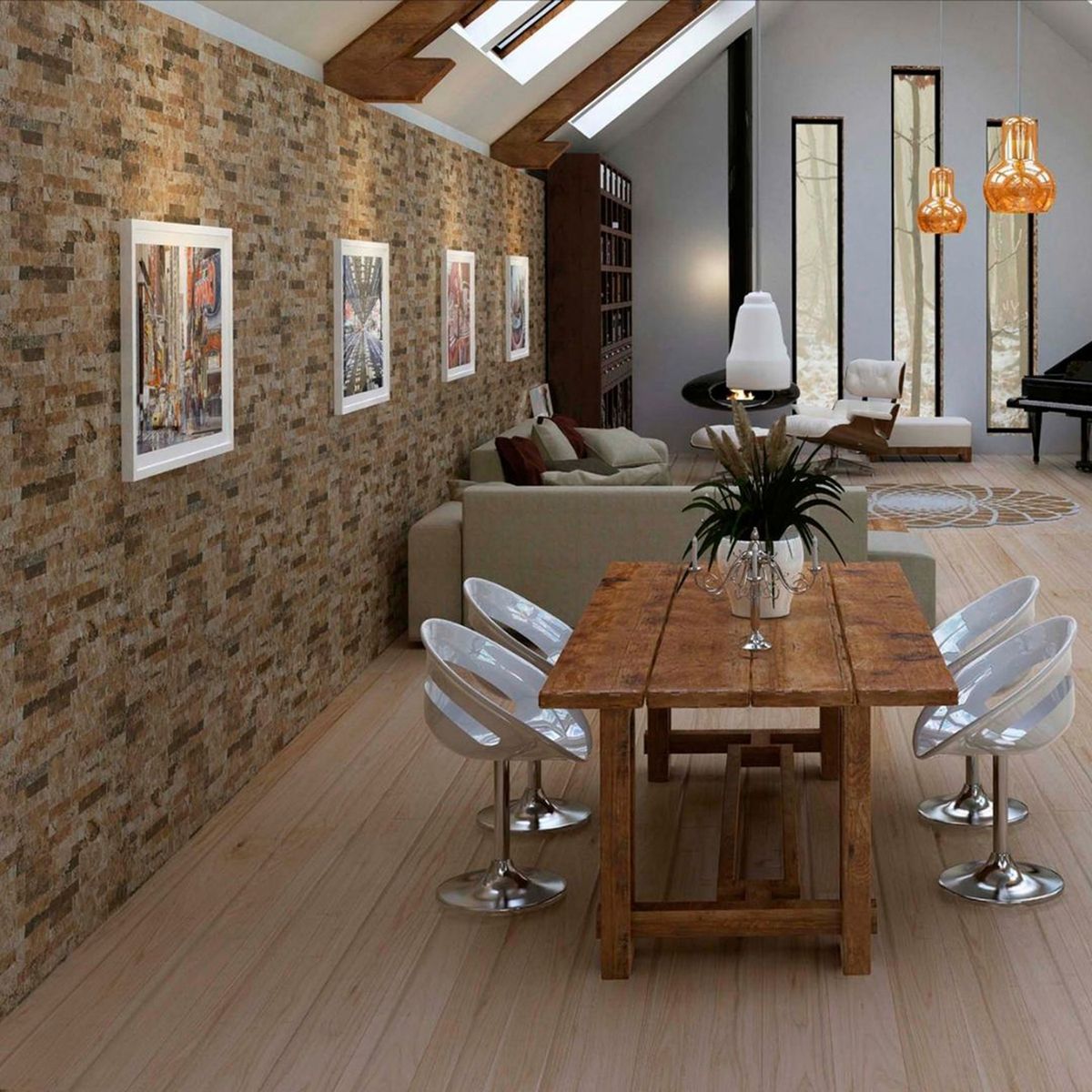 ECOCERAMIC - Cerámica 25x50 cm Montreal Magma 1.75 m2