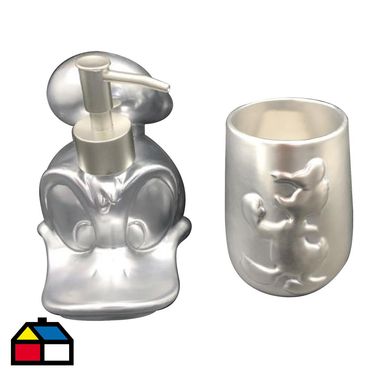 Set de bao cermica Pato Donald 2 piezas