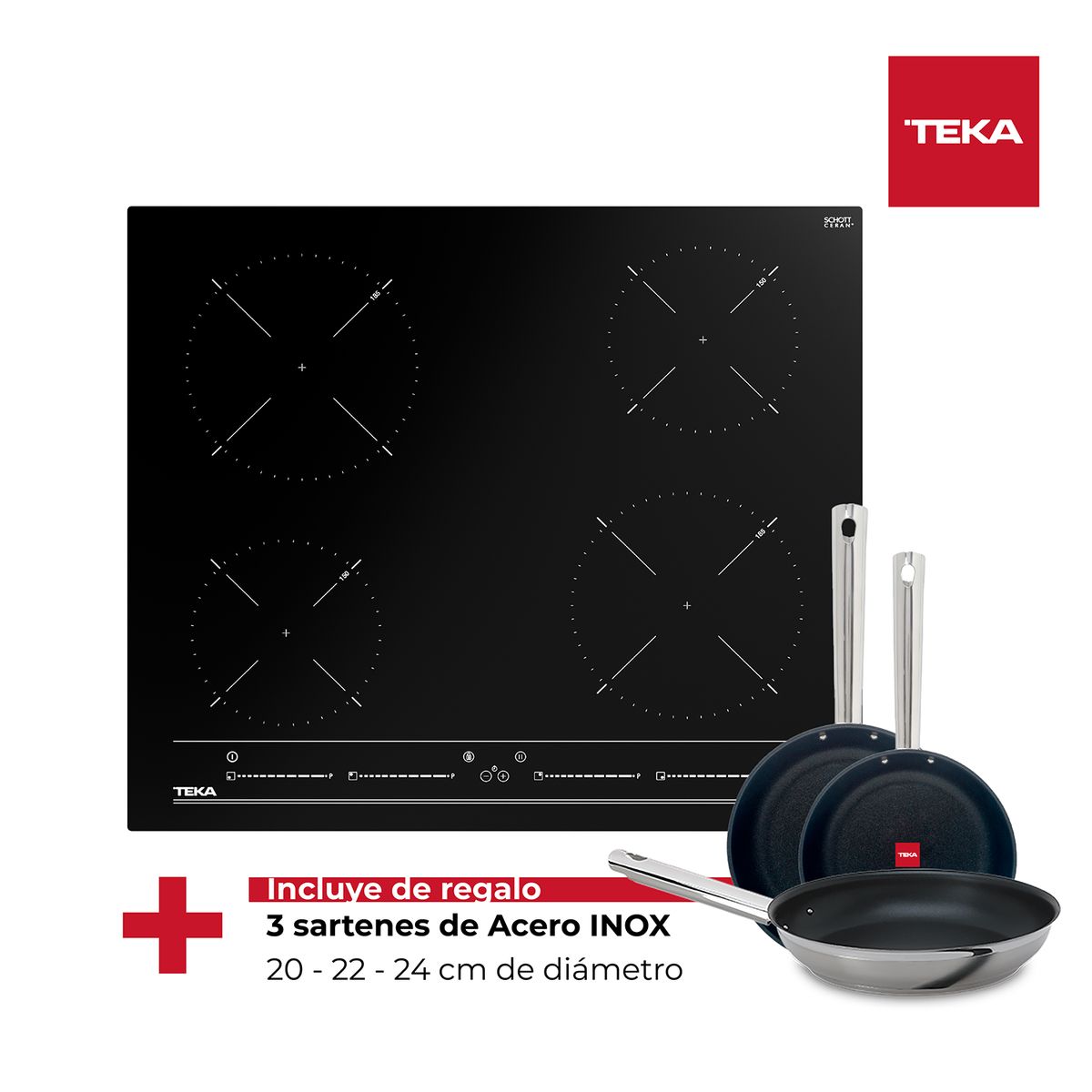 TEKA - Encimera Inducción 4 Platos Negro IZC 64320 BK MSP