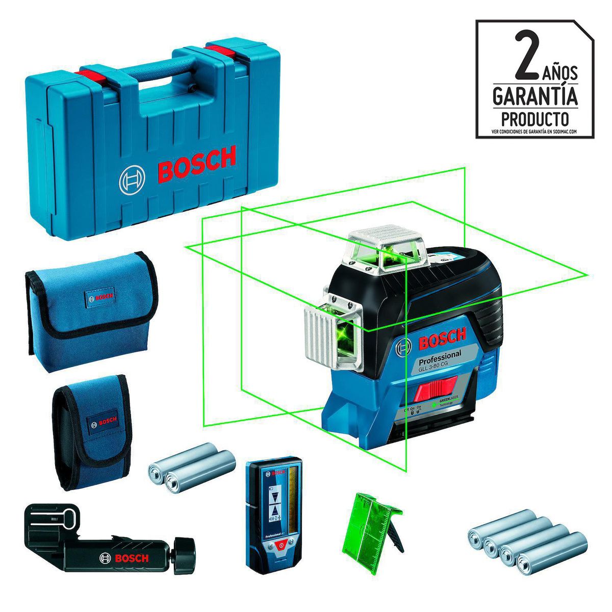 BOSCH - Nivel láser lineal 360° 80 metros verde bluethoot