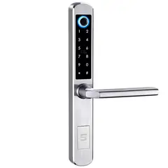 SCANAVINI - Cerradura digital derecha BT Huella digital/picaporte -cerrojo/ac.Inox