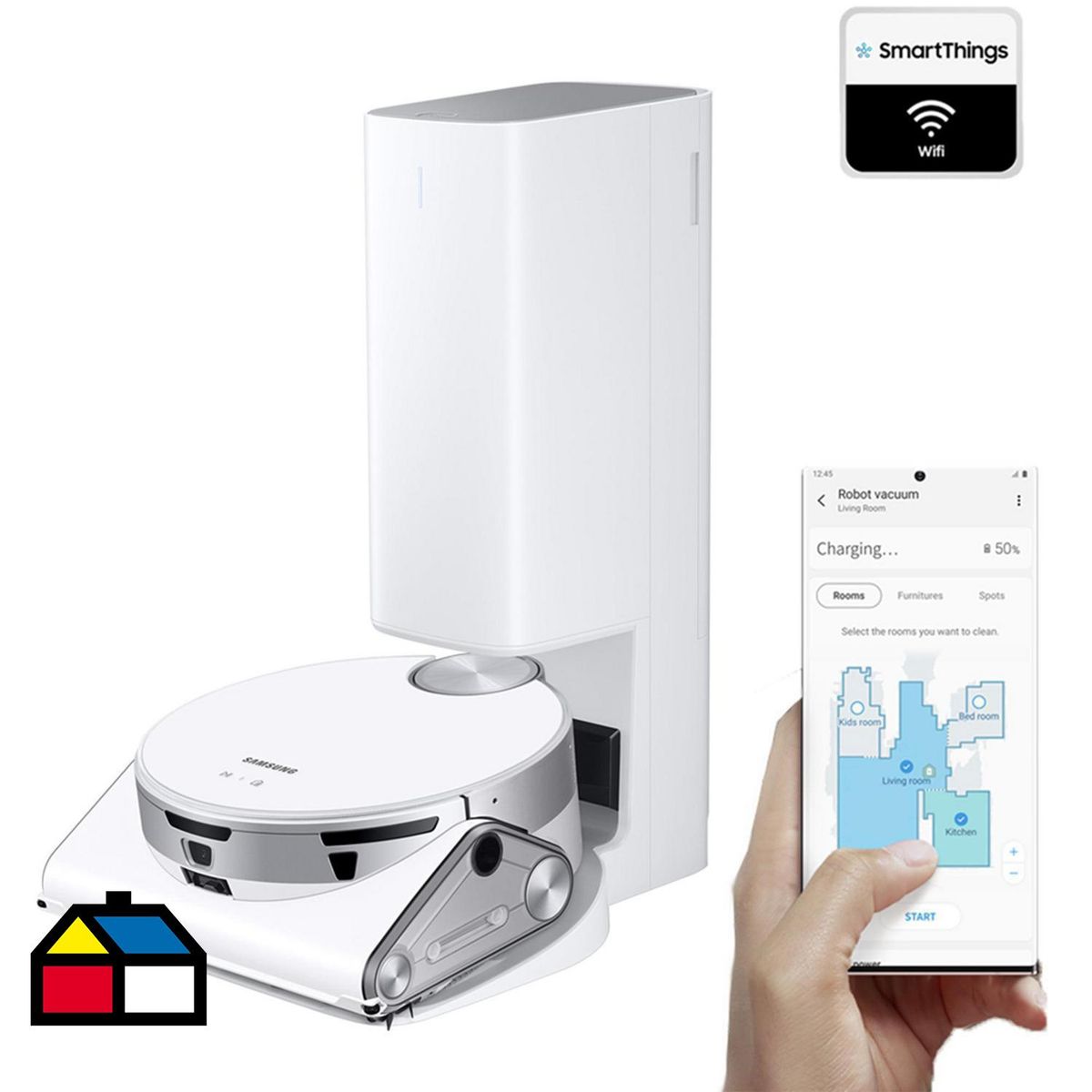 SAMSUNG - Aspiradora robot lidar sensores 3D WIFI