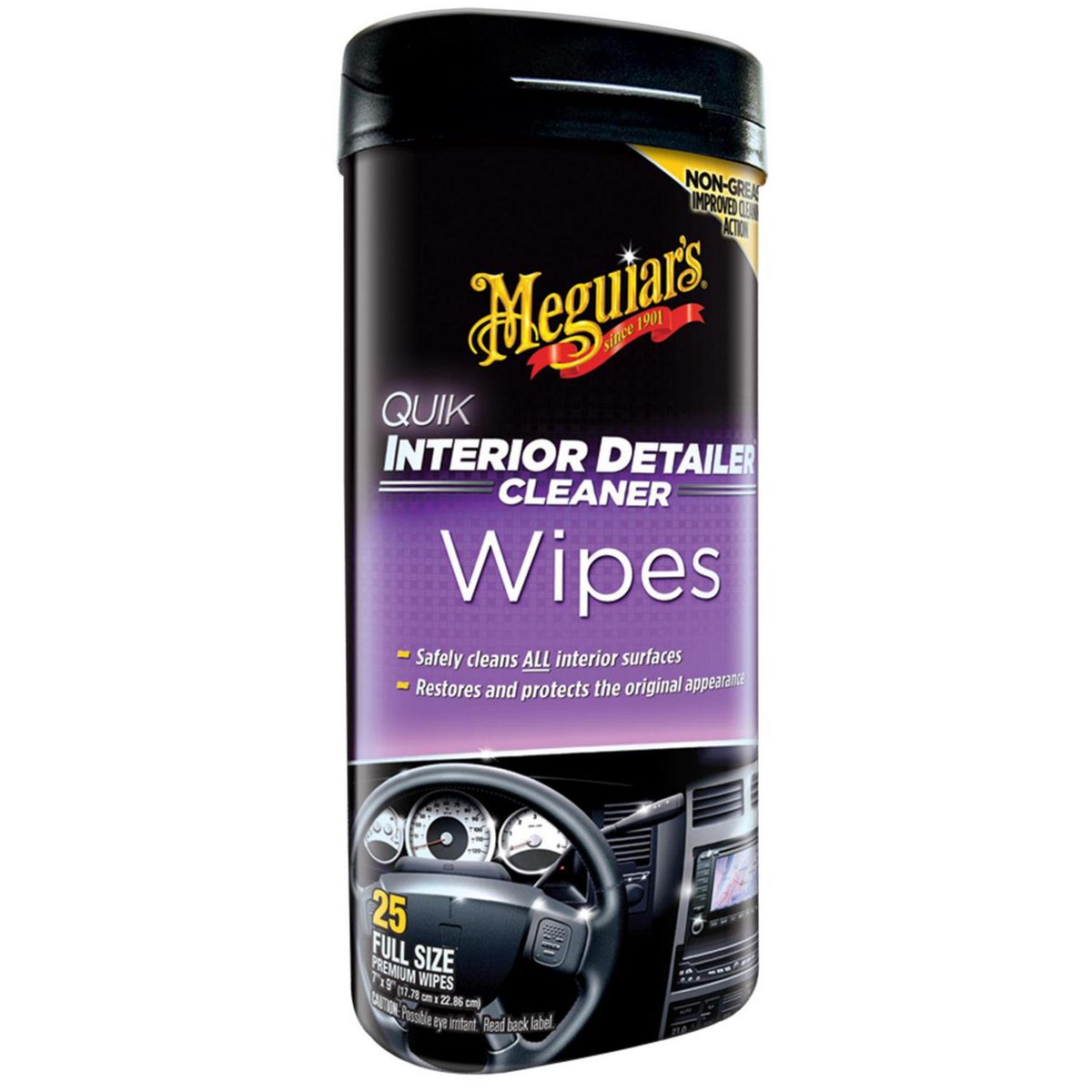 MEGUIARS - Toallitas Húmedas Meguiars Limpia Interior Auto 25 Unidades