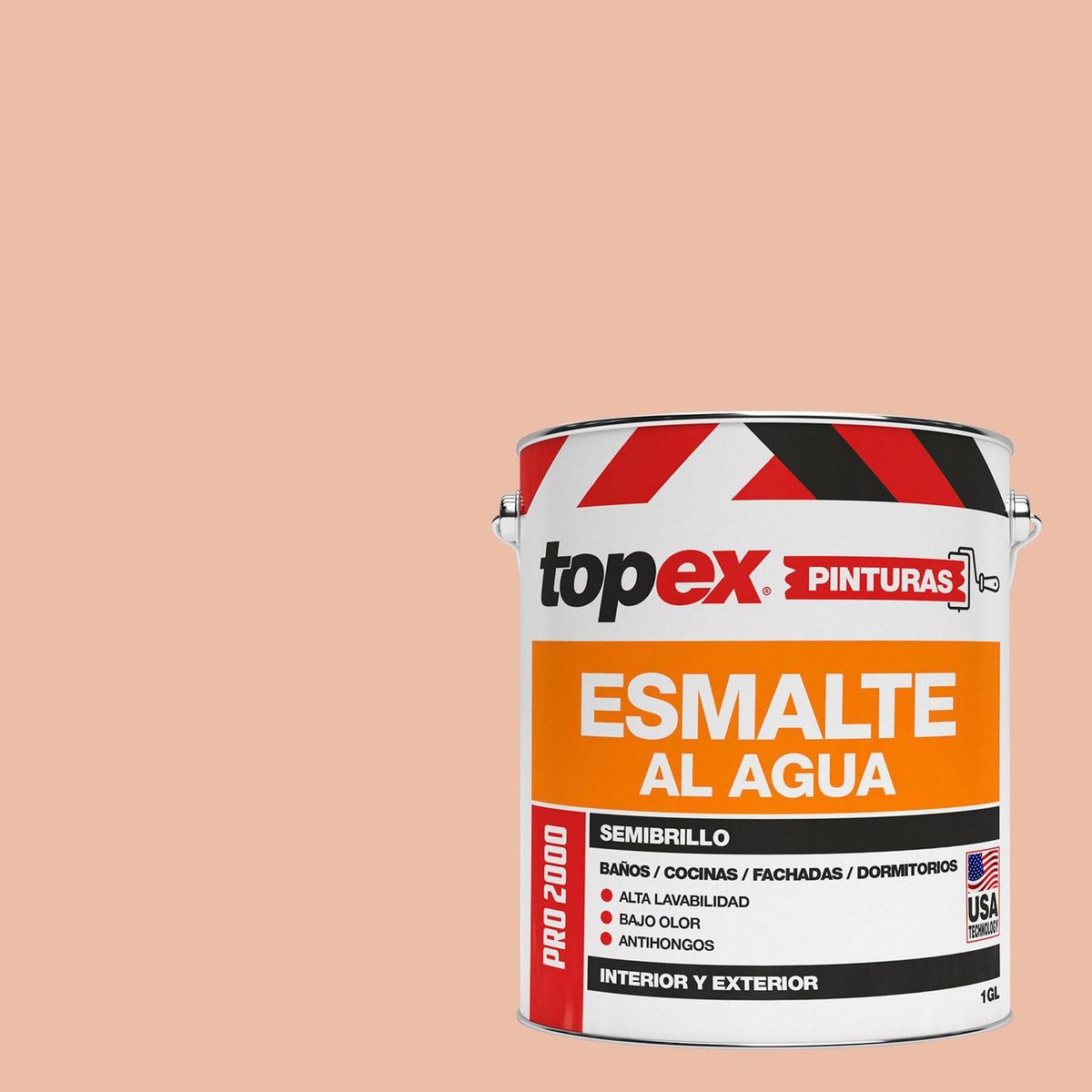TOPEX - Esmalte al Agua 1 galón(es) Semibrillante Naranjo Damasco