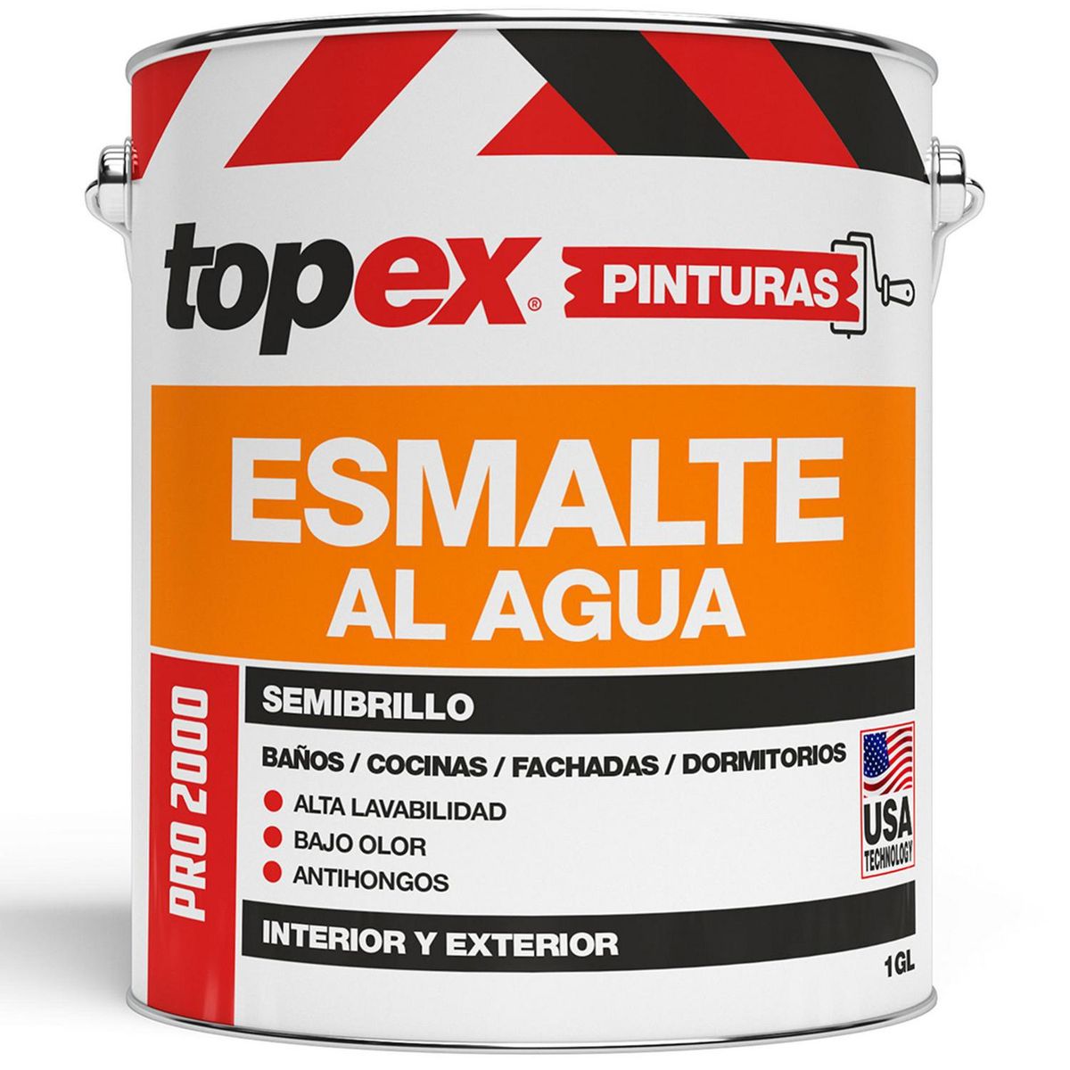 TOPEX - Esmalte al Agua 1 galón(es) Semibrillante Naranjo Damasco