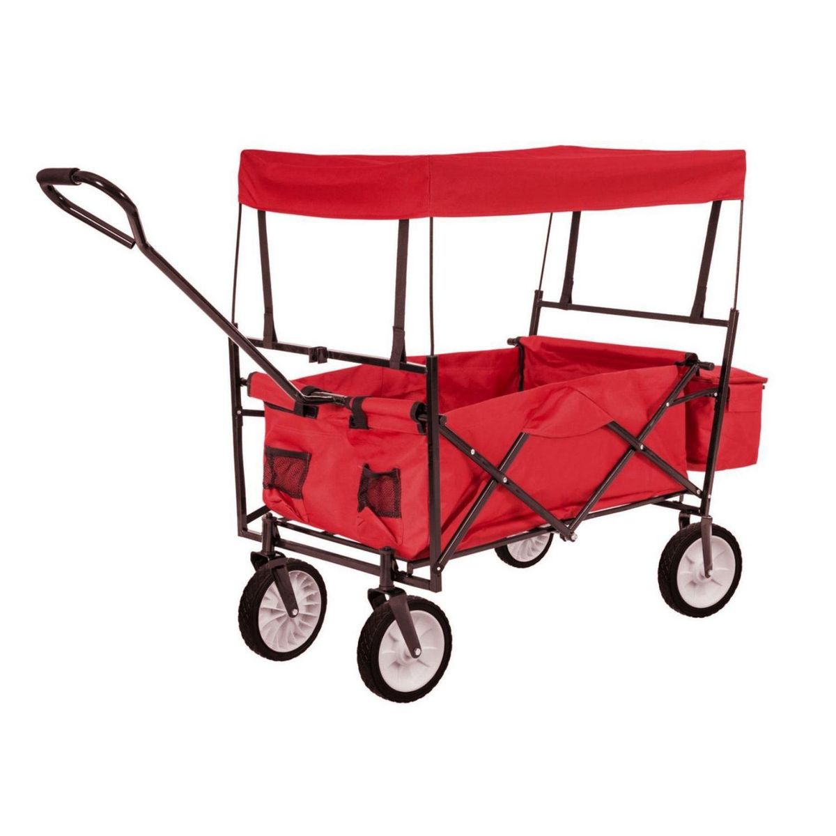 KIDSCOOL - Carro Wagon Plegable con Techo Rojo Desde 10 años