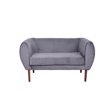 Sof 2 cuerpos Curvo Felpa   Gris 130x70x78 cm