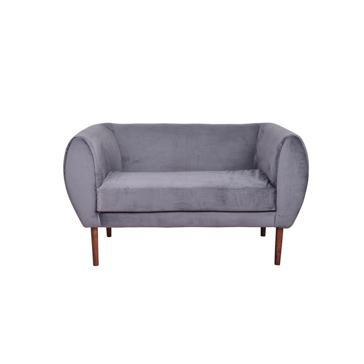 MASEL - Sofá 2 cuerpos Curvo Felpa 130x70x78 cm