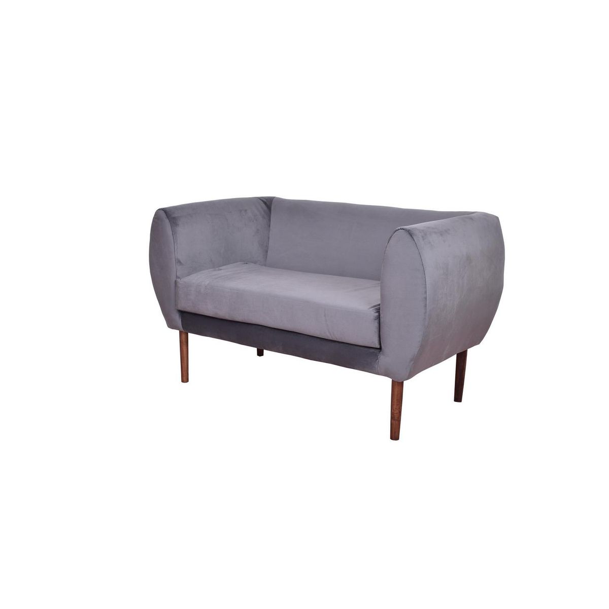 MASEL - Sofá 2 cuerpos Curvo Felpa 130x70x78 cm