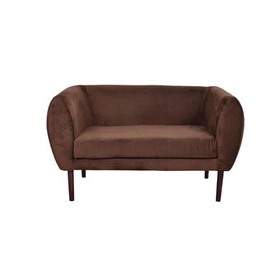 Sof 2 cuerpos Curvo Felpa  Chocolate 130x70x78 cm