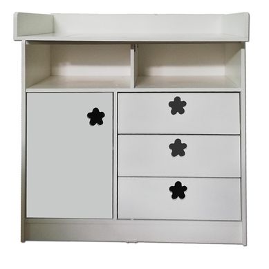 Comoda Mudador Blanco Flor