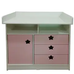 MUEBLES KIDS - Cómoda 1 Puerta 3 Cajón(es) Mudador 100x110x100 cm Rosado