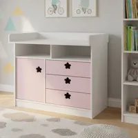 Cómoda 1 Puerta 3 Cajón(es) Mudador 100x110x100 cm Rosado