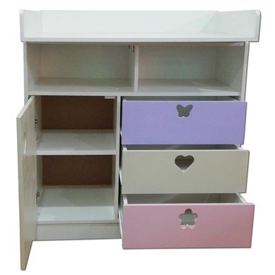 Comoda Mudador Crema Lila