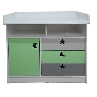 Comoda Mudador Verde Gris