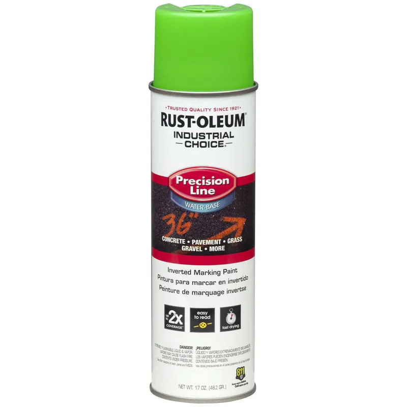 RUST OLEUM - Pintura al Agua Flúor Spray 0.5 l Mate Verde Fluorescente