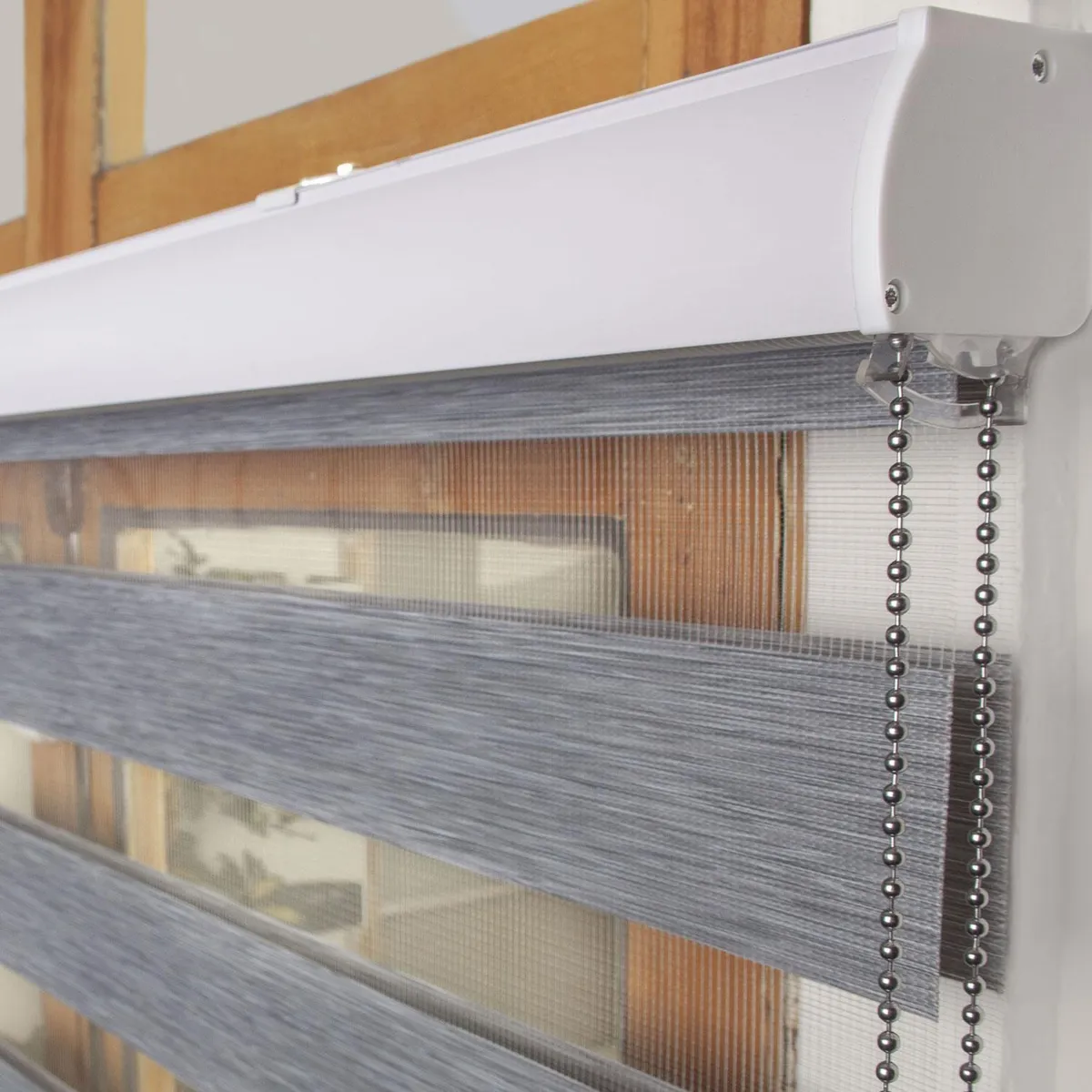 METALHSA - Cortina enrollable duo 90x165 cm gris