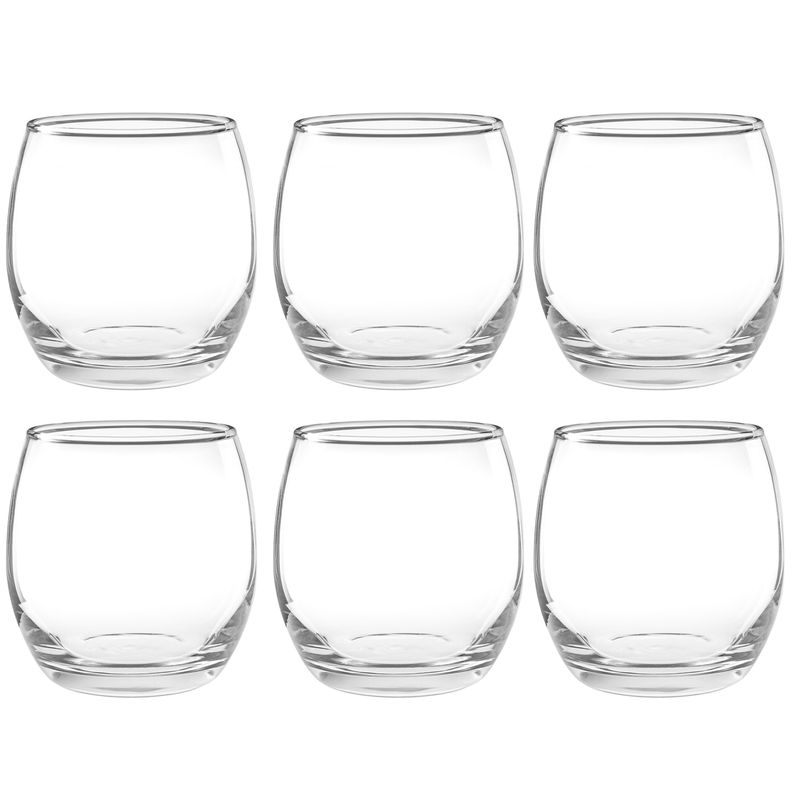 JUST HOME COLLECTION - Set 6 Vasos Bajo de Vidrio 373 ml Transparente