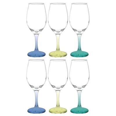 Imagen 2 del producto Set 6 Copas Vino Tinto 386 ml Vidrio Colores